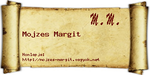 Mojzes Margit névjegykártya